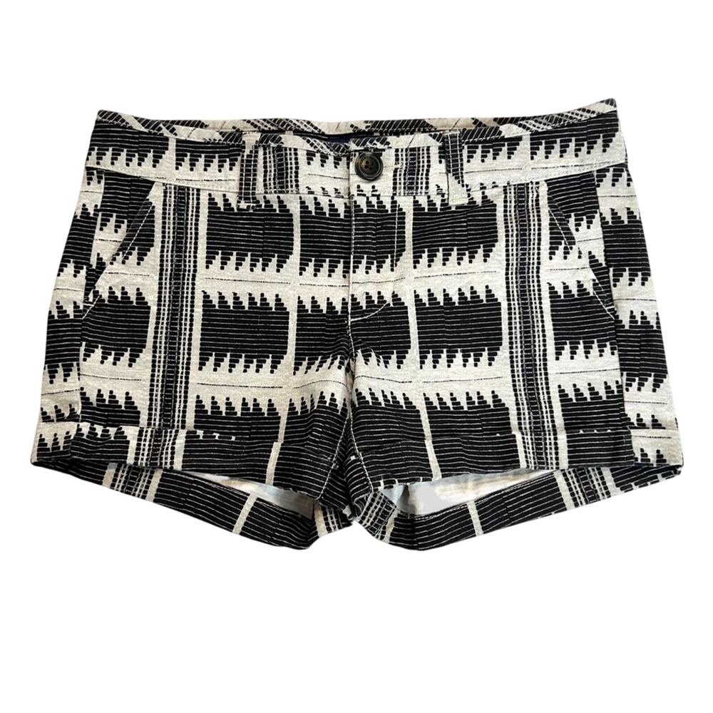 American Eagle Shorts 0 Black Cream Western Boho Aztec Geometric Resort Travel